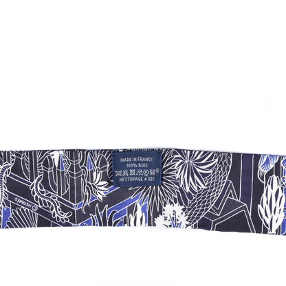 Hermes Silk Animapolis Plumetis Twilly Marine Bleu Royal 2 of 4