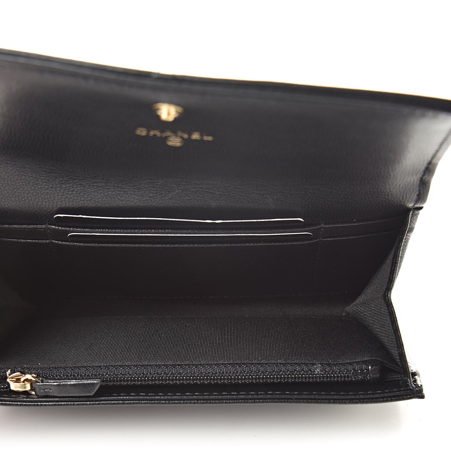 Goatskin Quilted 19 Flap Wallet Black