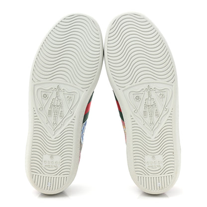 Gucci GG Supreme Monogram Flora Web Womens Ace Sneakers 35 Beige Multicolor Rosso 6 of 9