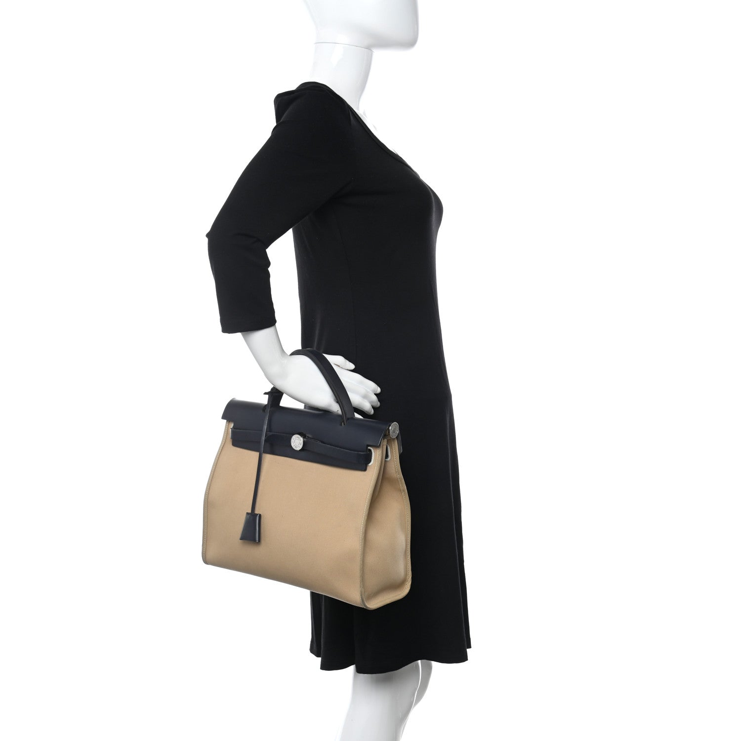 Hermes Vache Hunter Toile Herbag Zip 31 PM Trench Bleu Indigo 2 of 17