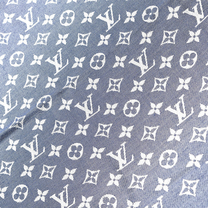 Louis Vuitton Silk Wool Monogram Denim Shawl Blue 3 of 5