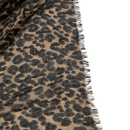 Louis Vuitton Cashmere Silk Leopard Etole Stole Marron 7 of 8