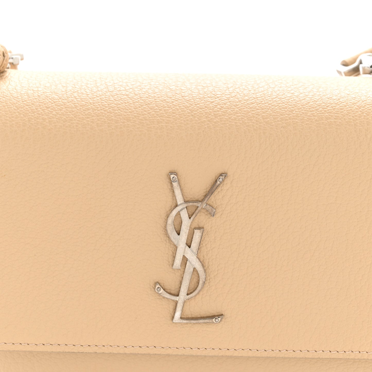 Grained Calfskin Medium Monogram Sunset Satchel Nude Powder