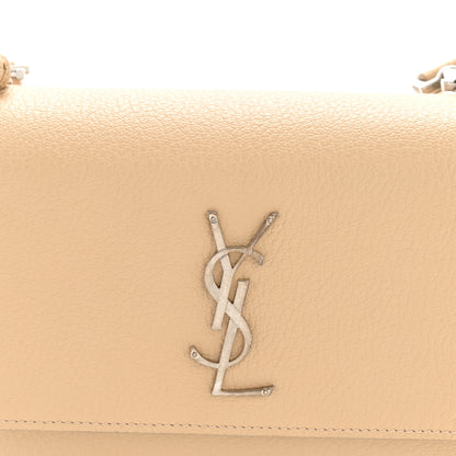 Saint Laurent Grained Calfskin Medium Monogram Sunset Satchel Nude Powder 8 of 13
