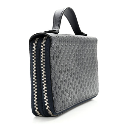 Gucci Microguccissima Zip Around Top Handle Travel Wallet Navy 3 of 14