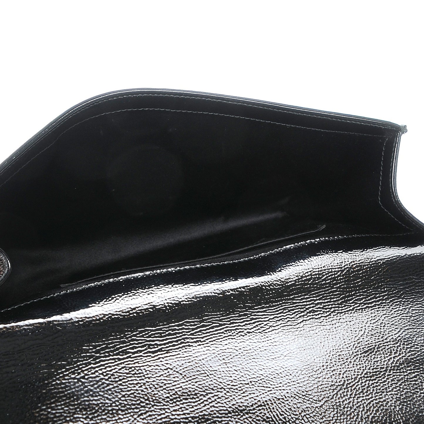 Textured Patent Monogram Large Belle De Jour Clutch Black