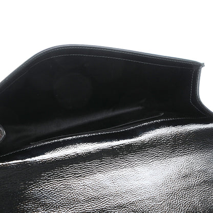 Saint Laurent Textured Patent Monogram Large Belle De Jour Clutch Black 5 of 7