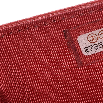 Chanel Grained Calfskin Quilted CC Box Flap Wallet Red 11 of 12