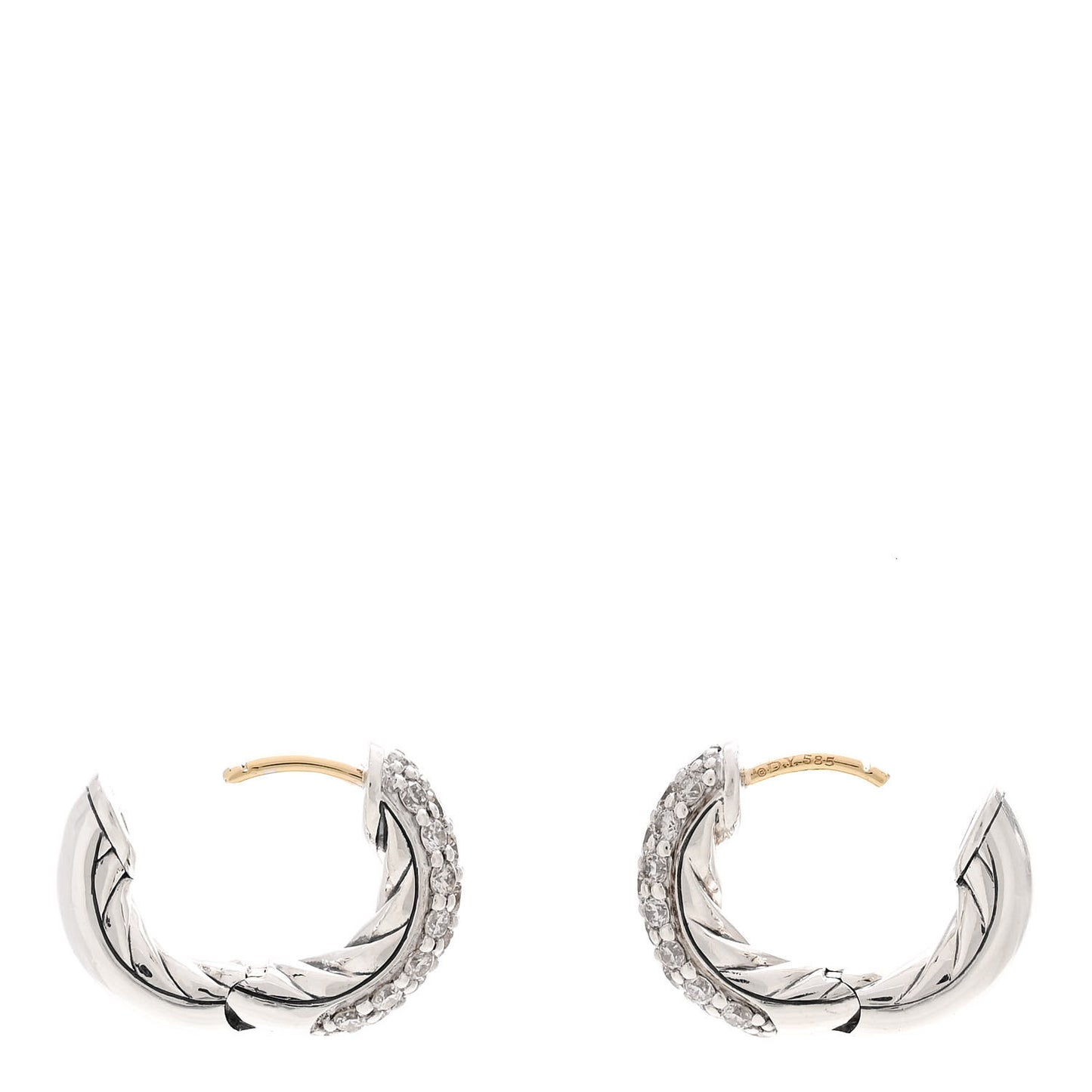 Sterling Silver Diamond Mercer Micro Hoop Earrings