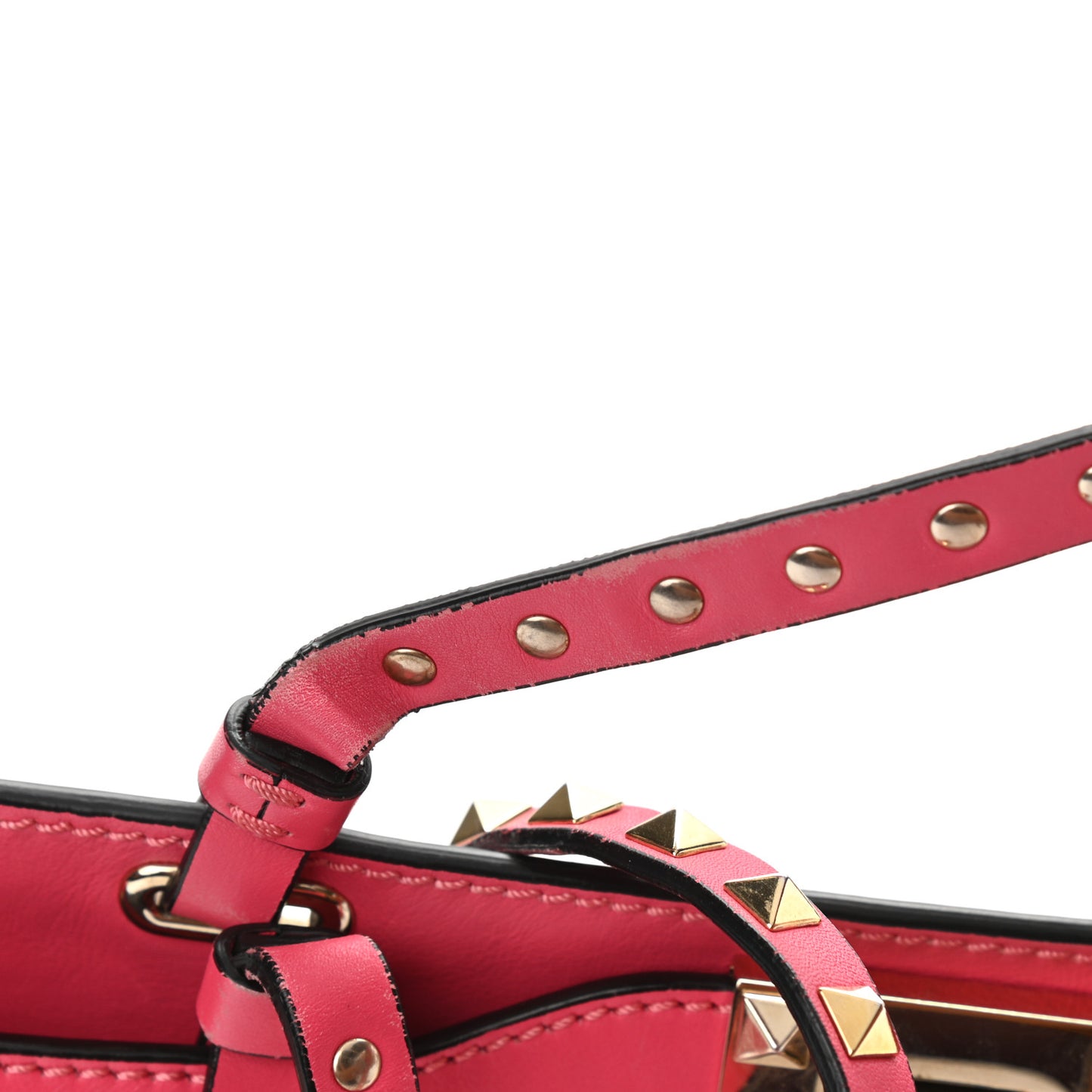 Vitello Small Rockstud Tote Deep Rose