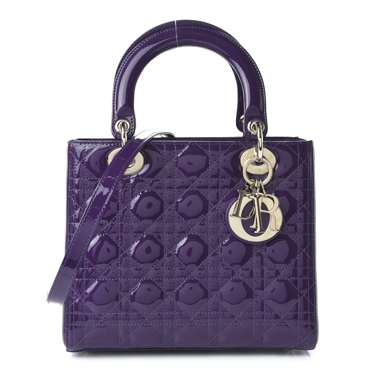 Christian Dior Patent Cannage Medium Lady Dior Purple 1 of 11