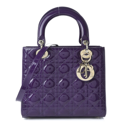 Christian Dior Patent Cannage Medium Lady Dior Purple 1 of 11