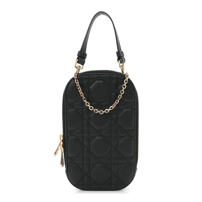 Christian Dior Lambskin Cannage Lady Dior Phone Holder Black 1 of 13