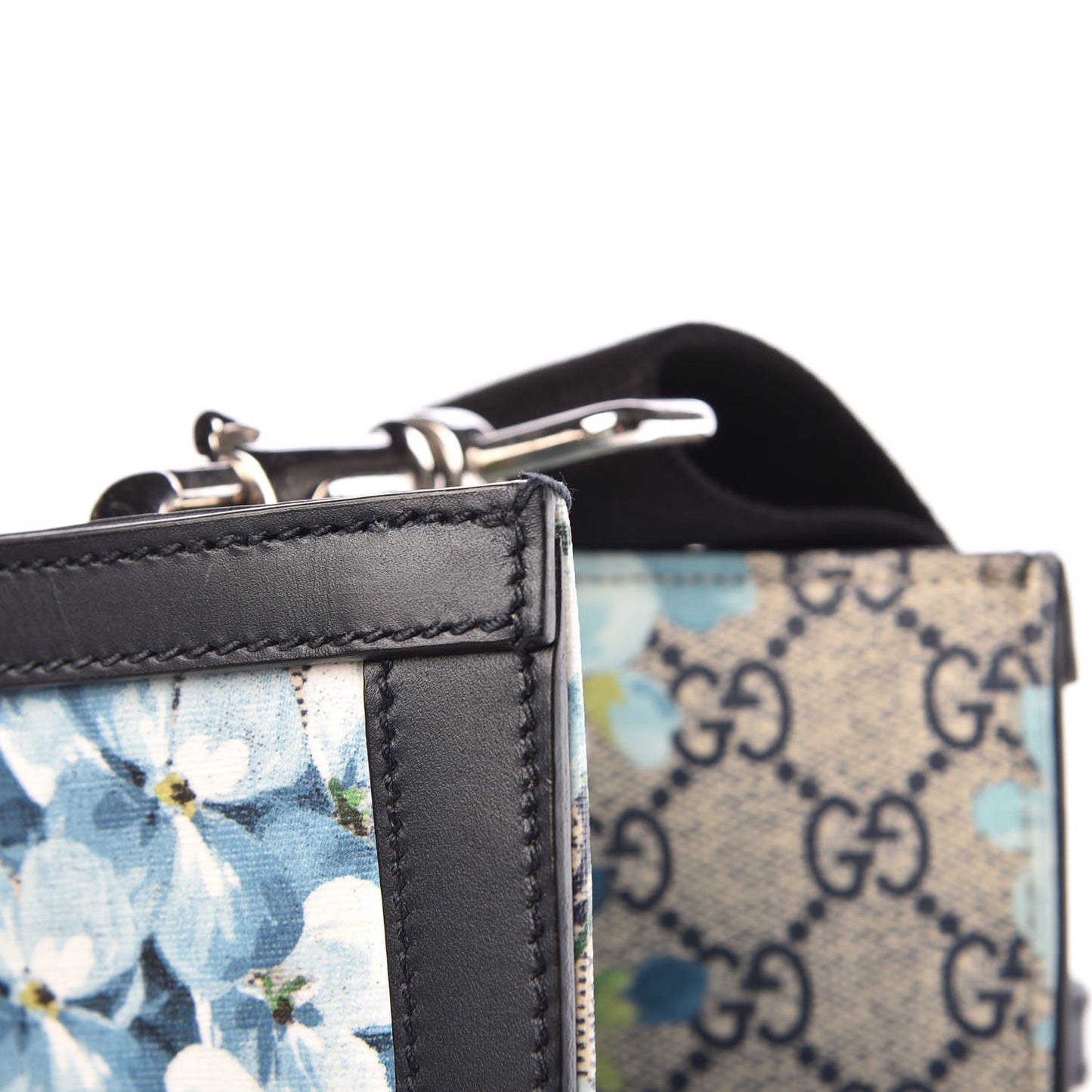 GG Supreme Monogram Blooms Vertical Tote Blue