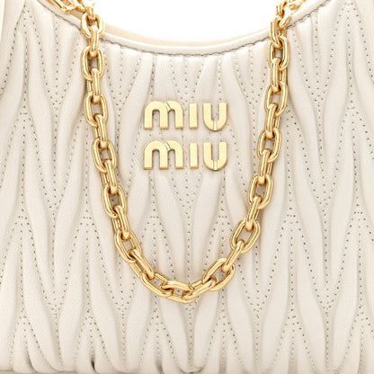 Miu Miu Nappa Matelasse Shoulder Bag White 8 of 10