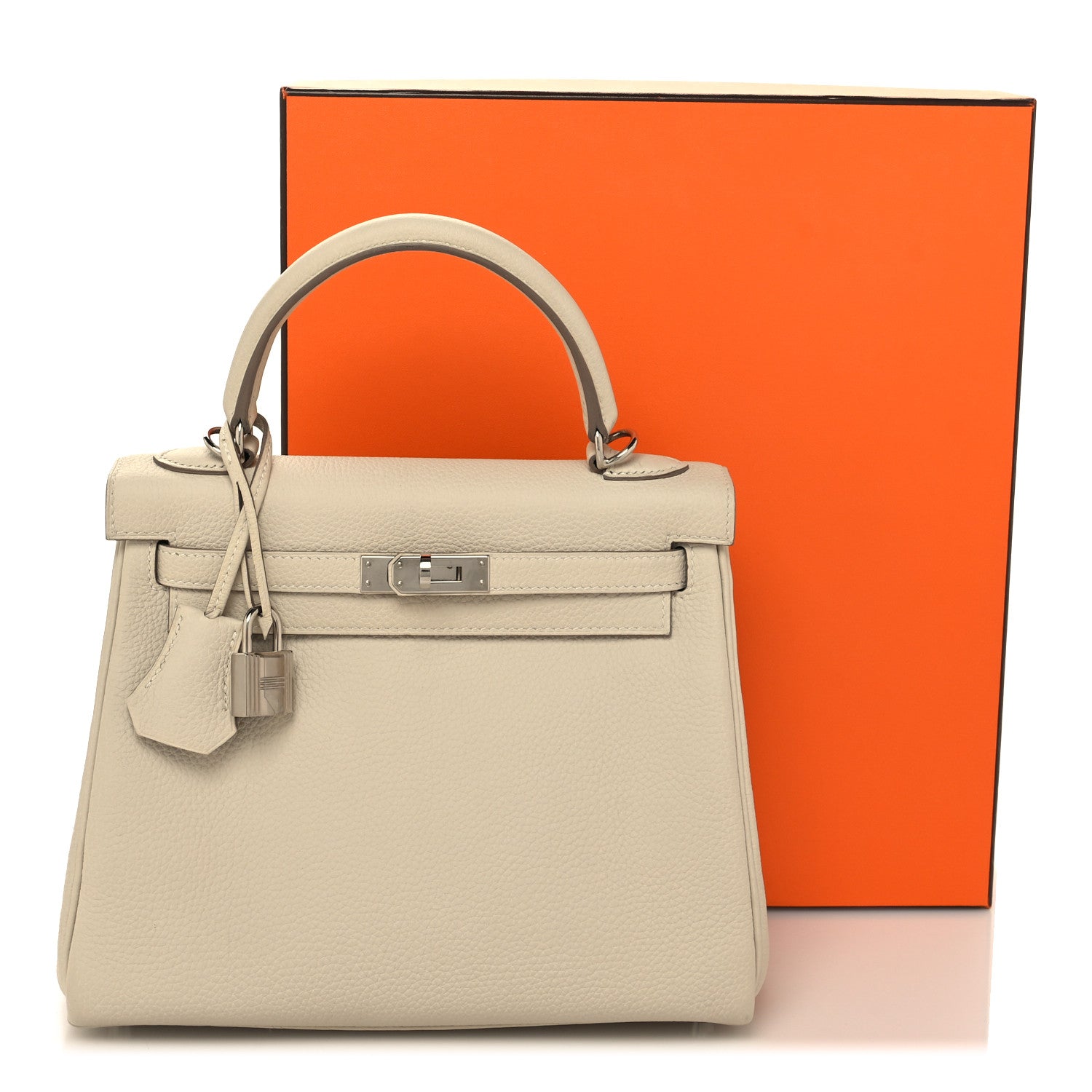 Hermes Togo Kelly Retourne 25 Craie 13 of 13