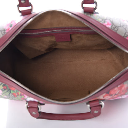 Gucci GG Supreme Monogram Blooms Medium Boston Beige Multicolor Dry Rose 5 of 9
