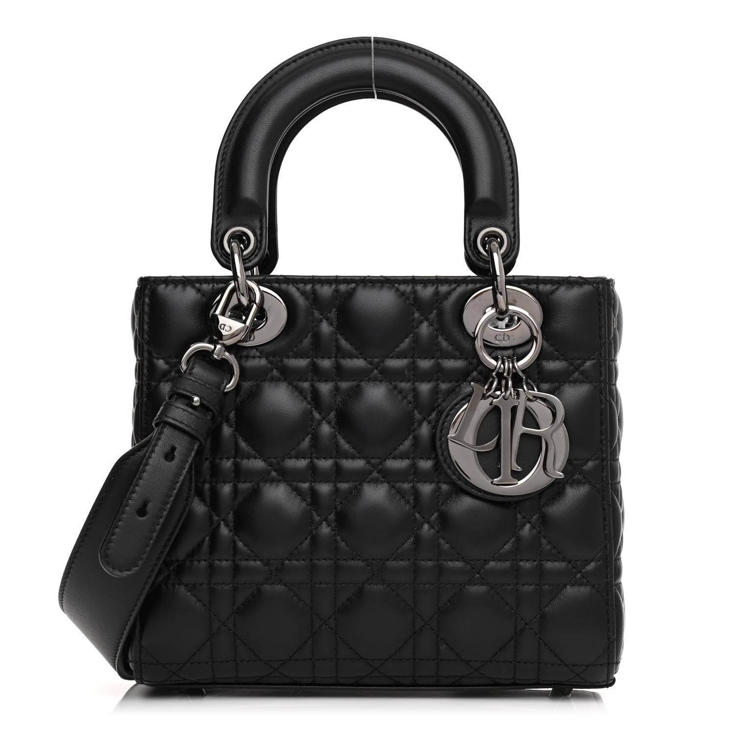 Christian Dior Lambskin Cannage Small Lucky Badges My Lady Dior Black 1 of 9