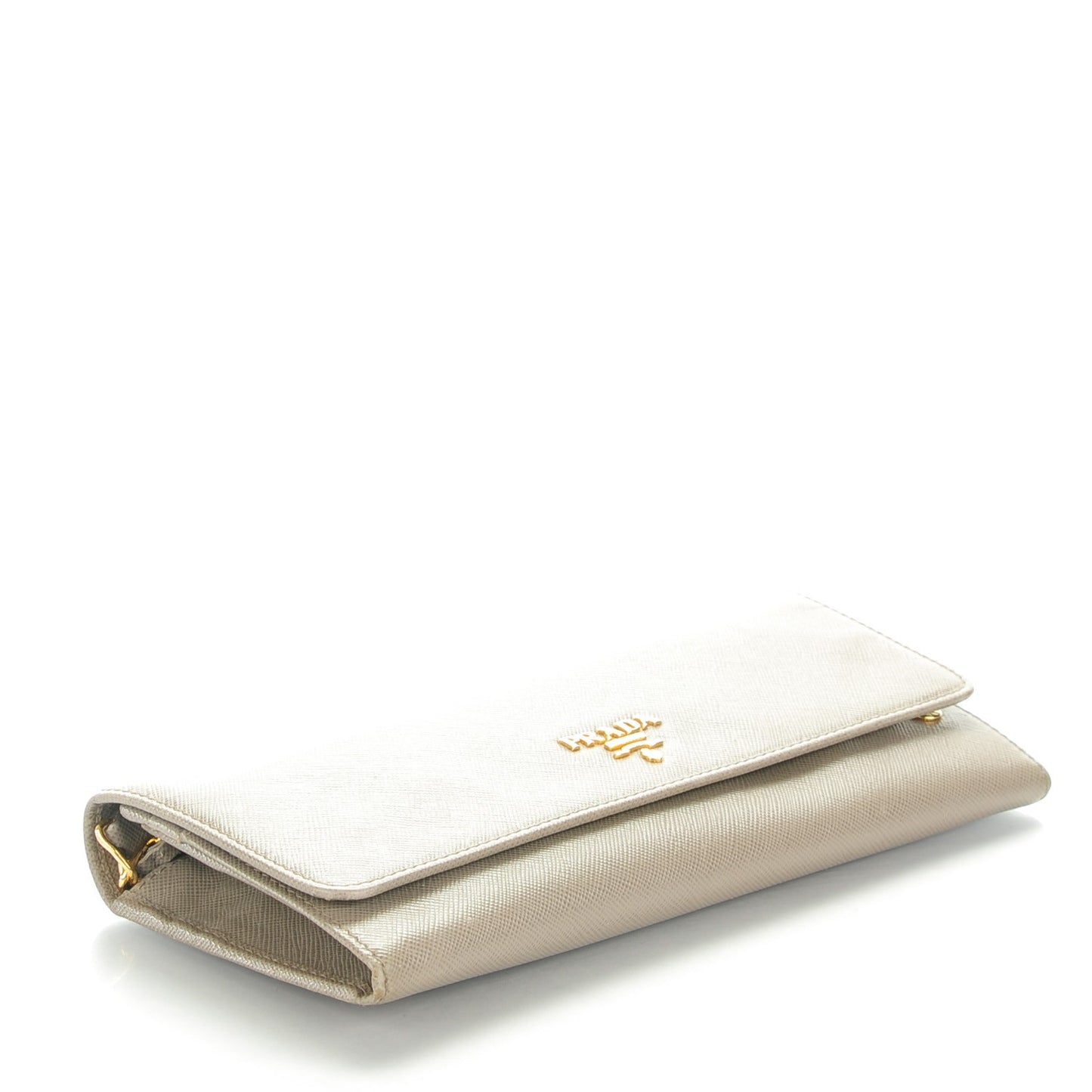 Saffiano Metal Oro Chain Wallet Argilla