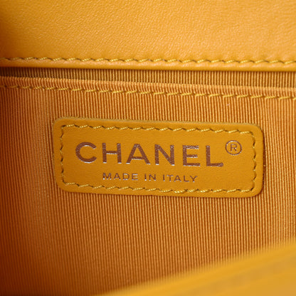 Chanel Lambskin Quilted Small Boy Flap Yellow 6 of 7