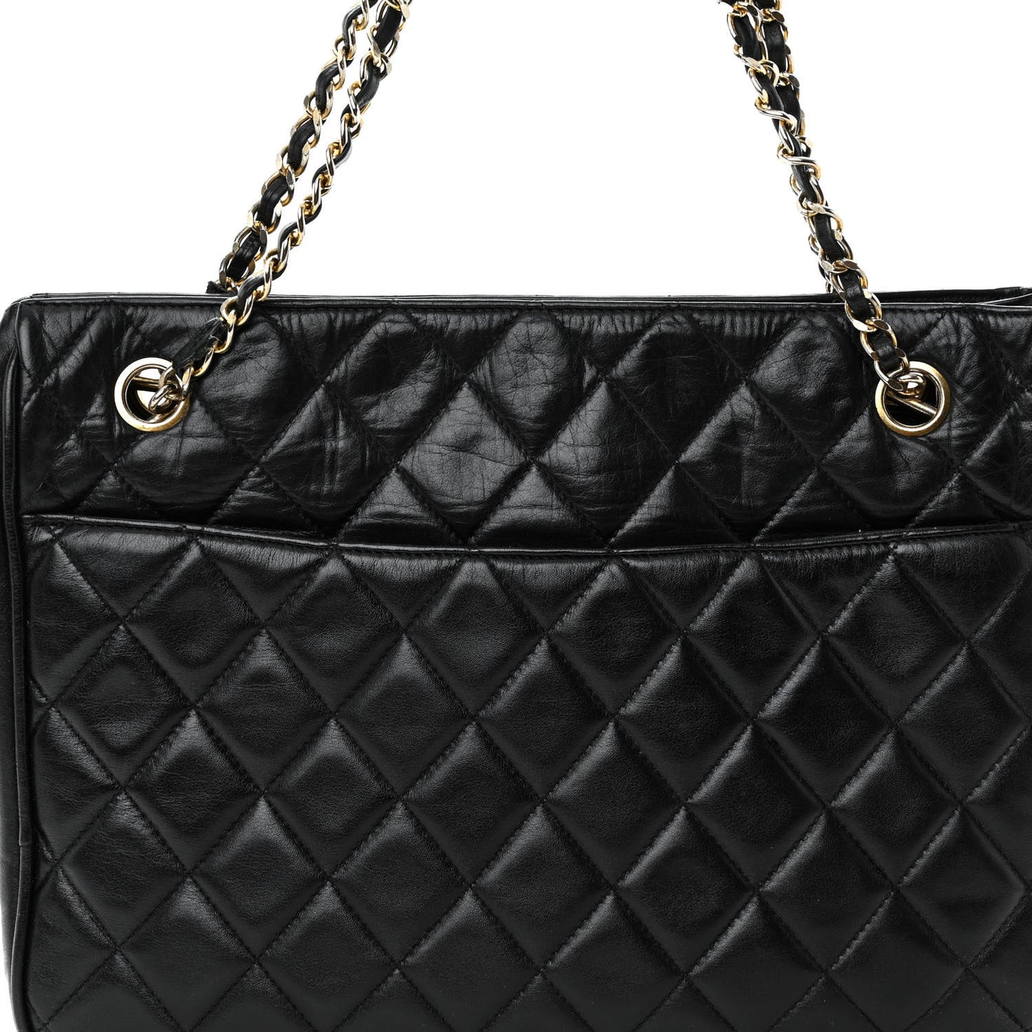 Lambskin Quilted Shoulder Bag Black