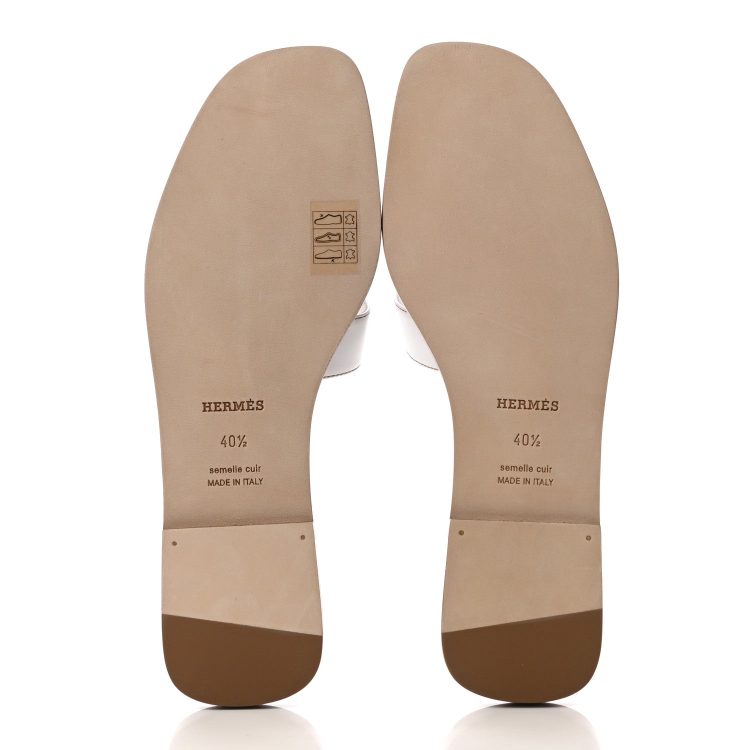 Hermes Box Calfskin Oran Sandals 40.5 White 5 of 8
