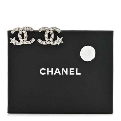 Chanel Crystal CC Starfall Earrings Silver 6 of 6