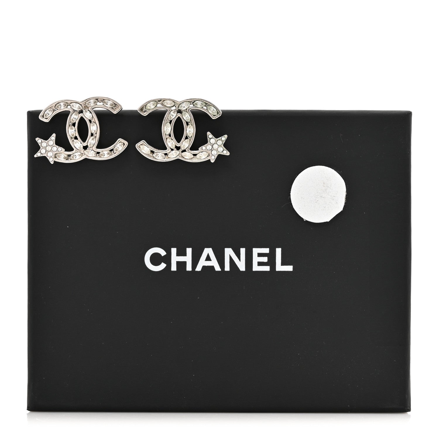Chanel Crystal CC Starfall Earrings Silver 6 of 6