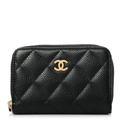 Chanel Caviar Quilted Zip Coin Purse Black 1 of 7