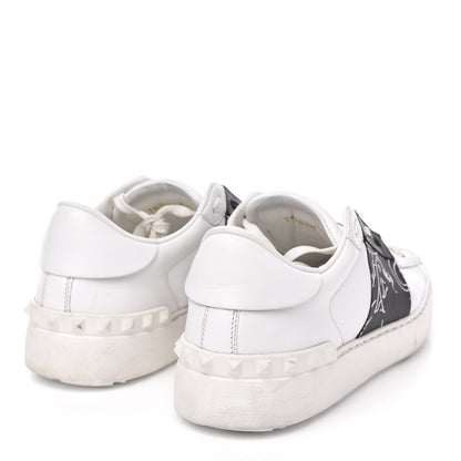 Valentino Garavani Calfskin Panther Womens Rockstud Open Sneakers 39 White 4 of 9