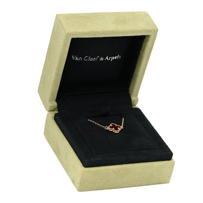 Van Cleef & Arpels 18K Rose Gold Carnelian Sweet Alhambra Bracelet 6 of 6
