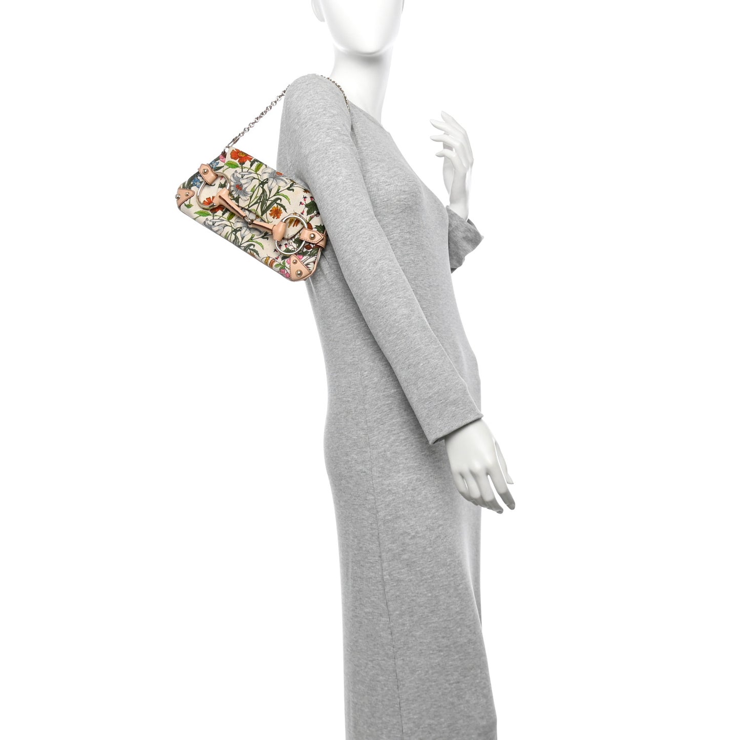 Canvas Flora Floral Horsebit Clutch