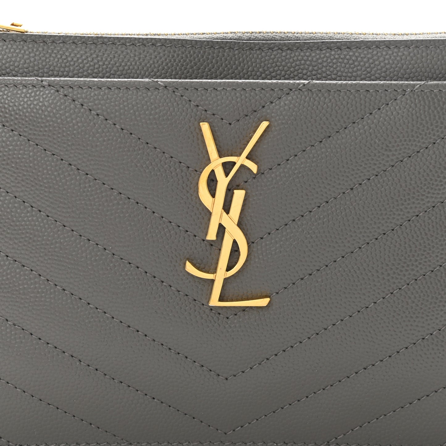 Grain De Poudre Chevron Monogram Bill Pouch Fog