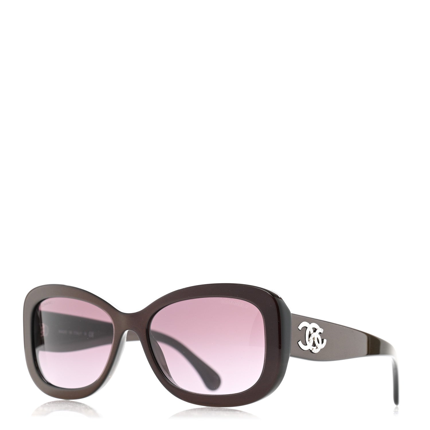 Chanel Acetate Polarized CC Sunglasses 5468-B Burgundy 1 of 8