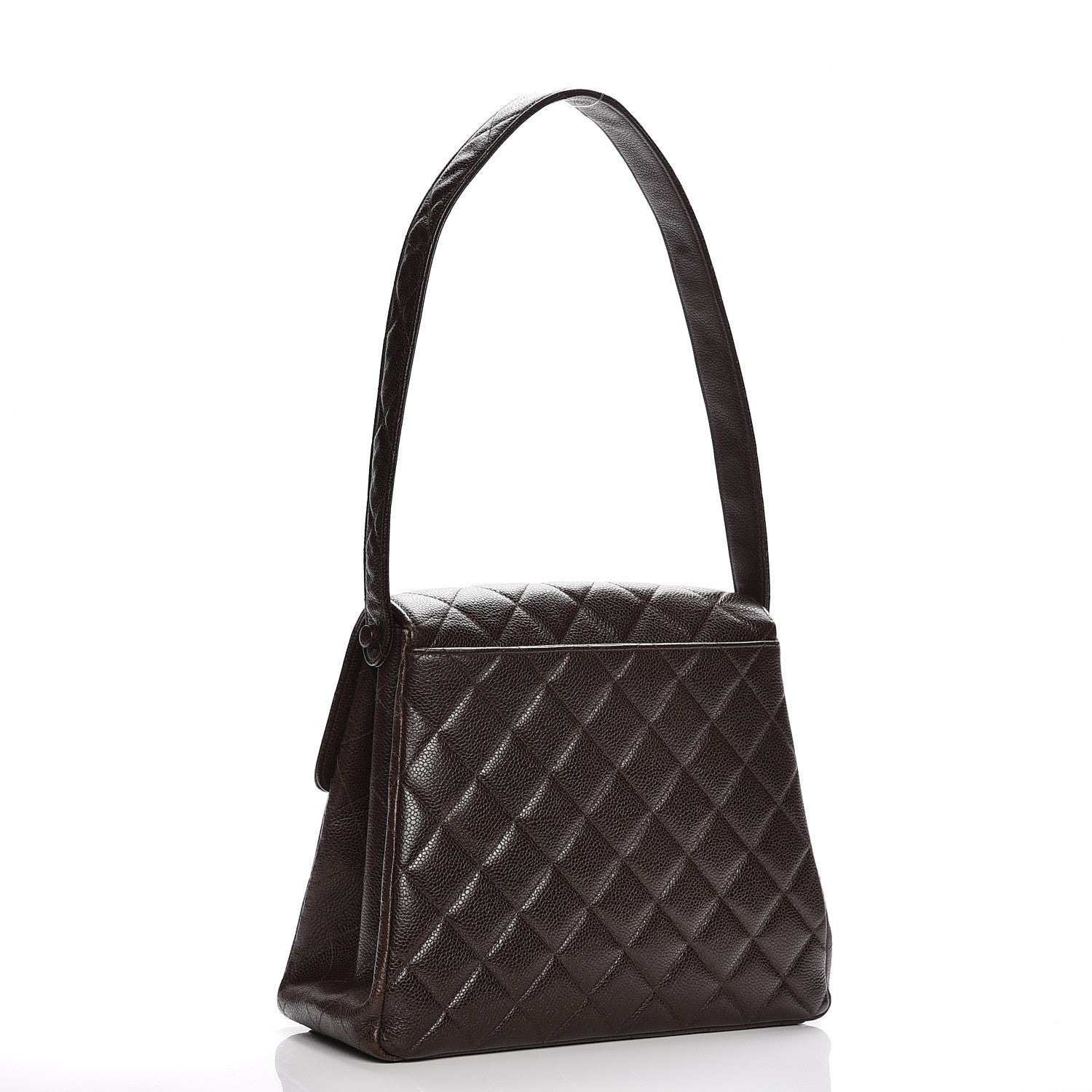Chanel Caviar Quilted Flap Shoulder Bag Dark Brown 3 of 10