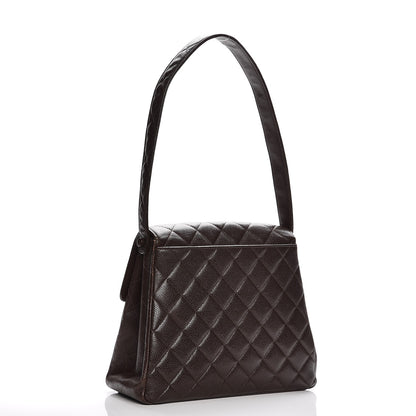 Chanel Caviar Quilted Flap Shoulder Bag Dark Brown 3 of 10