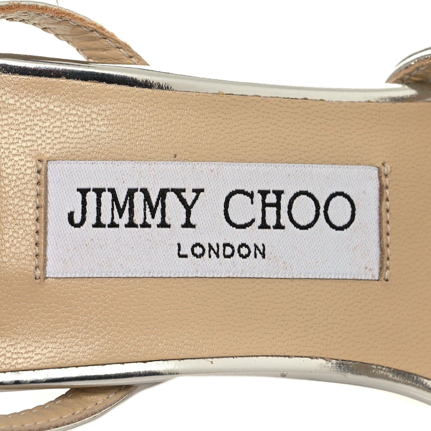 Jimmy Choo Metallic Calfskin Crystal Embellished Bing 120 Wedge 38.5 Silver 7 of 8