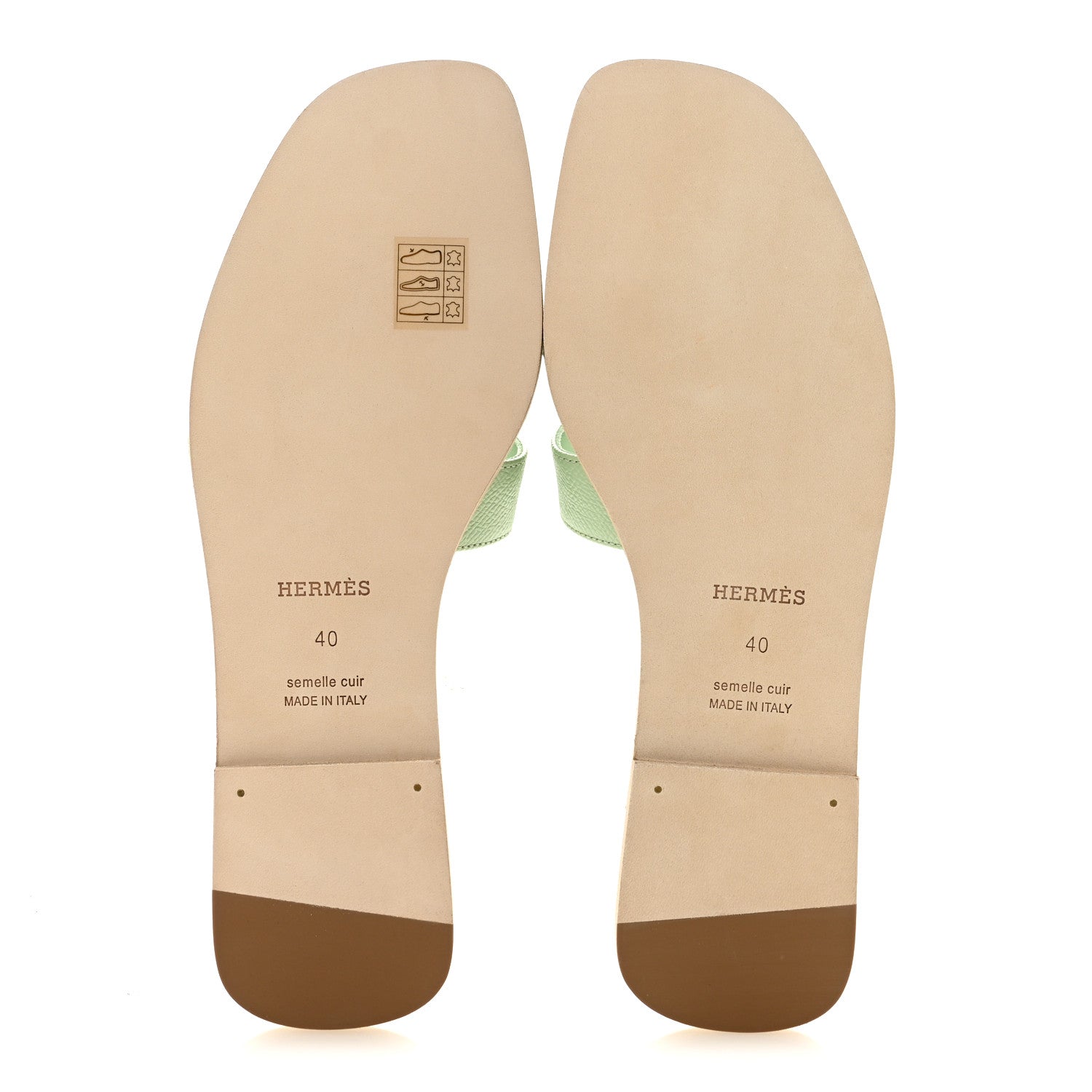 Hermes Epsom Oran Sandals 40 Vert Jade 6 of 10
