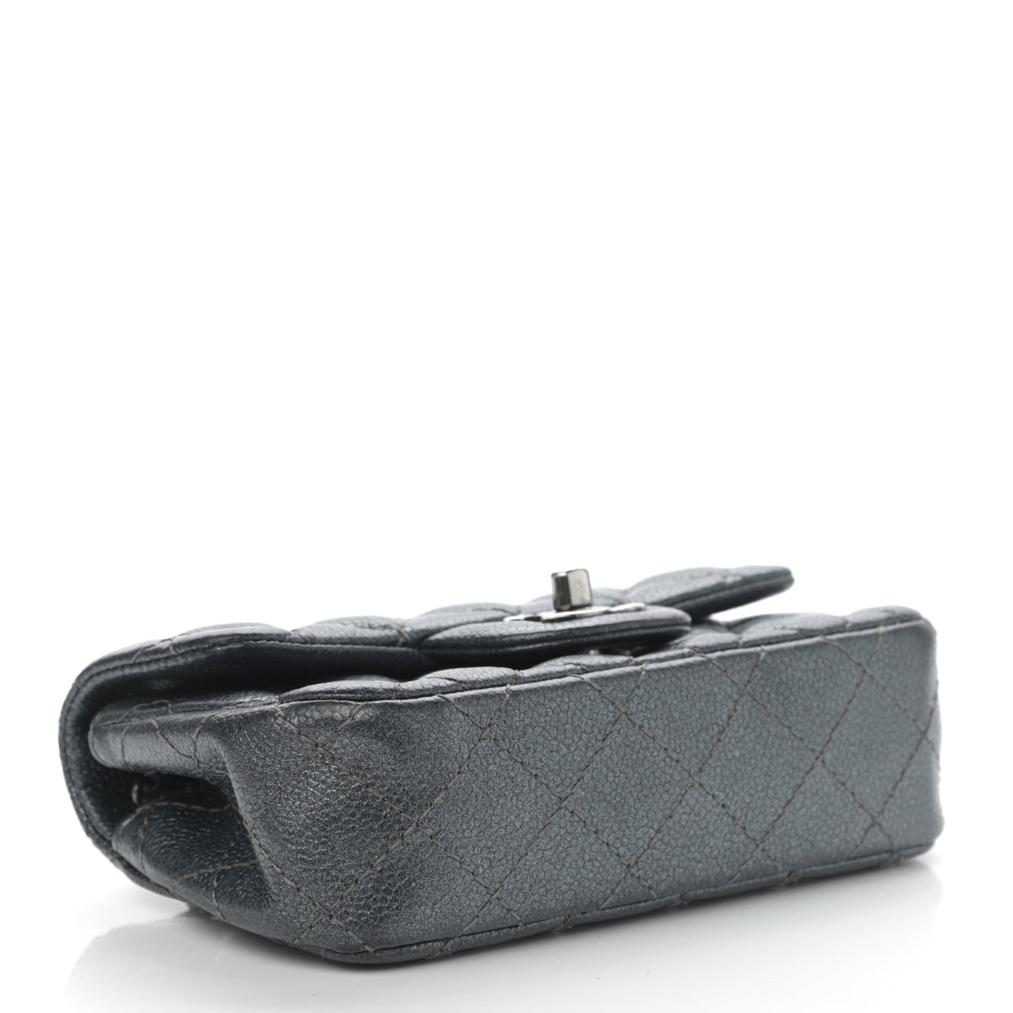 Metallic Caviar Quilted Extra Mini Flap Charcoal