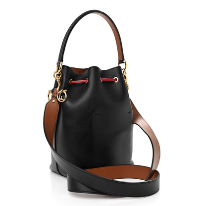 Fendi Vitello Grace F is Fendi Stamp Patch Perforated Small Mon Tresor Bucket Bag Black 3 of 10