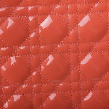 Christian Dior Patent Cannage Large Lady Dior Light Coral 16 of 17