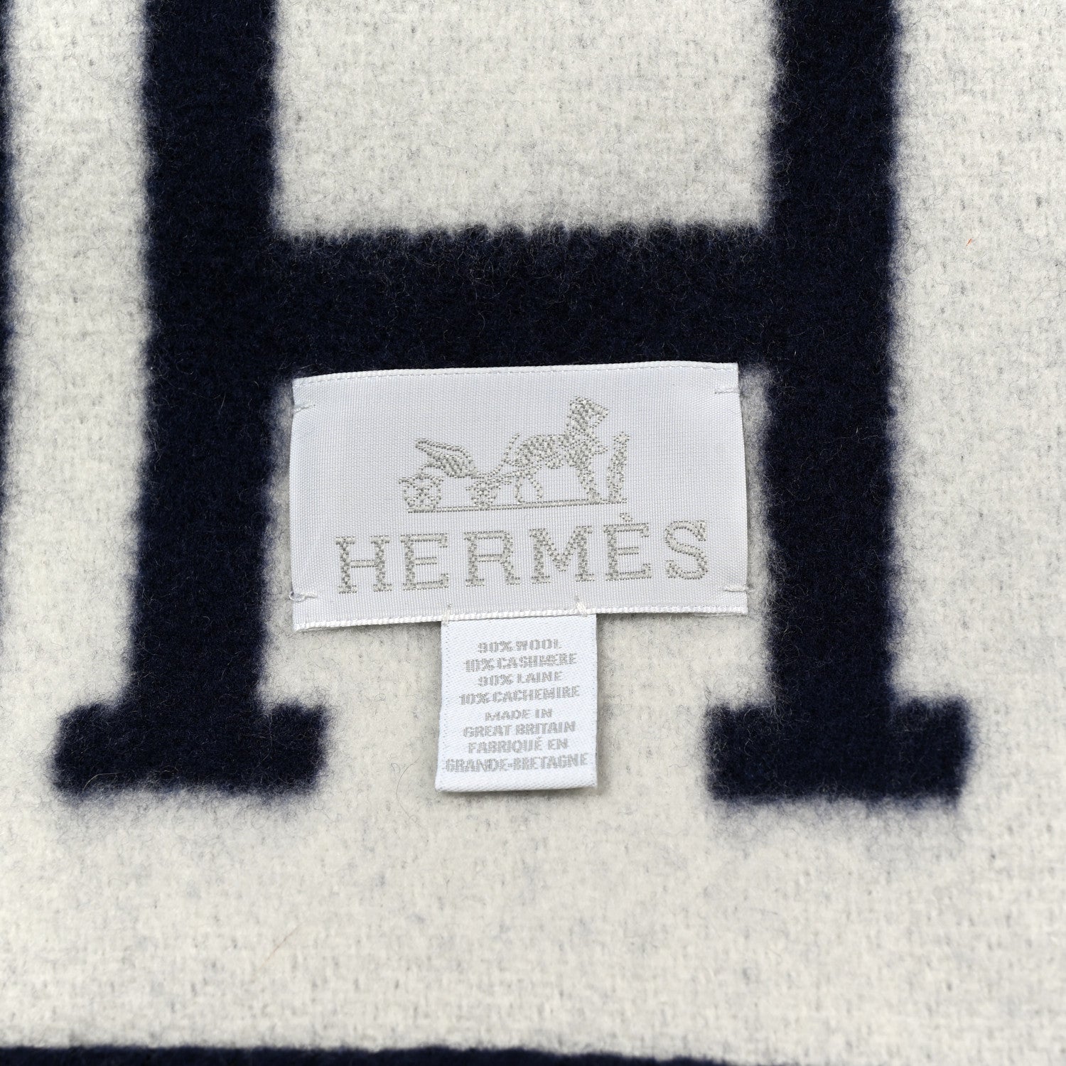Hermes Wool Cashmere Avalon III Blanket Caban Ecru 3 of 3