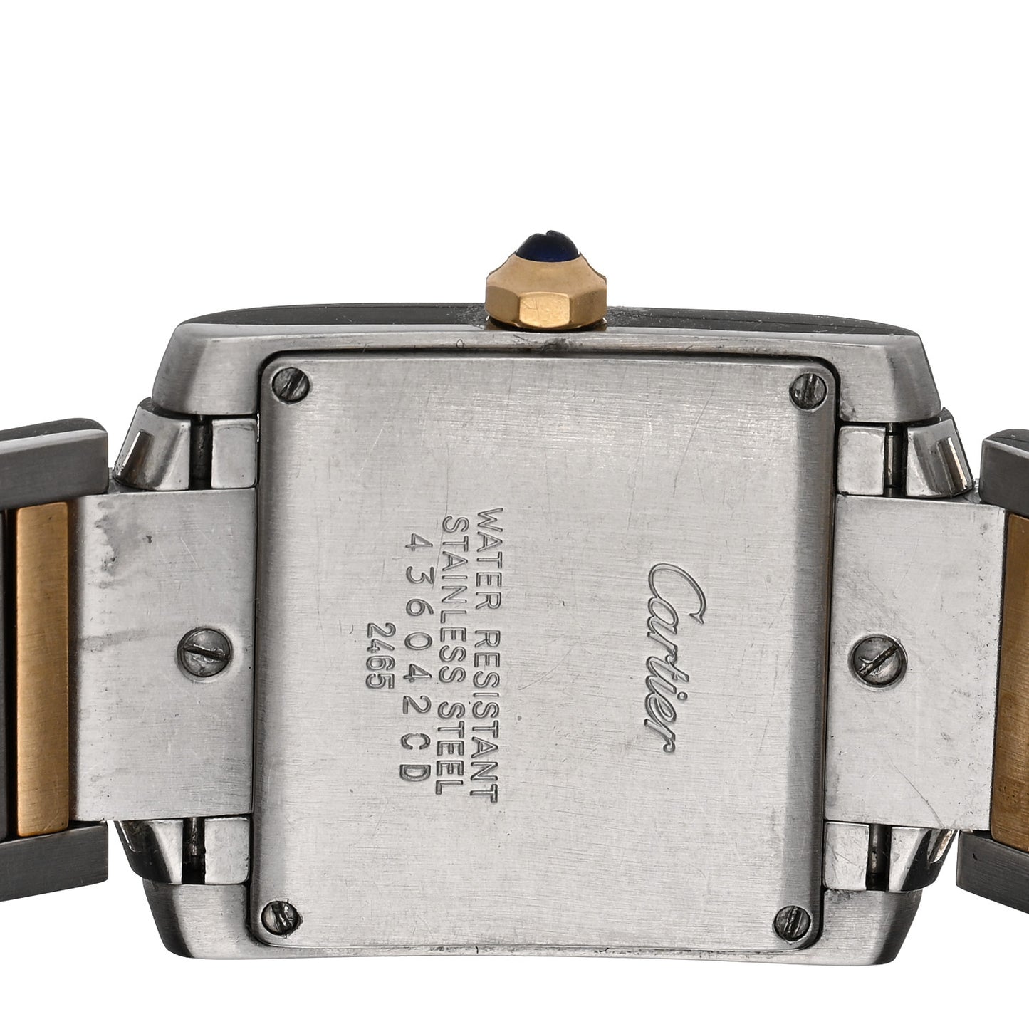 Stainless Steel 18K Yellow Gold 25mm Tank Francaise Quartz Watch