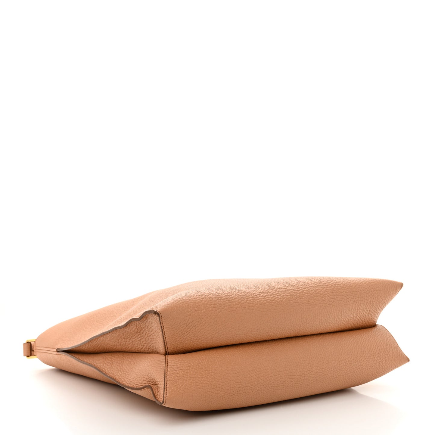 Pebbled Calfskin Large Alix Padlock Zip Hobo Bag Nude