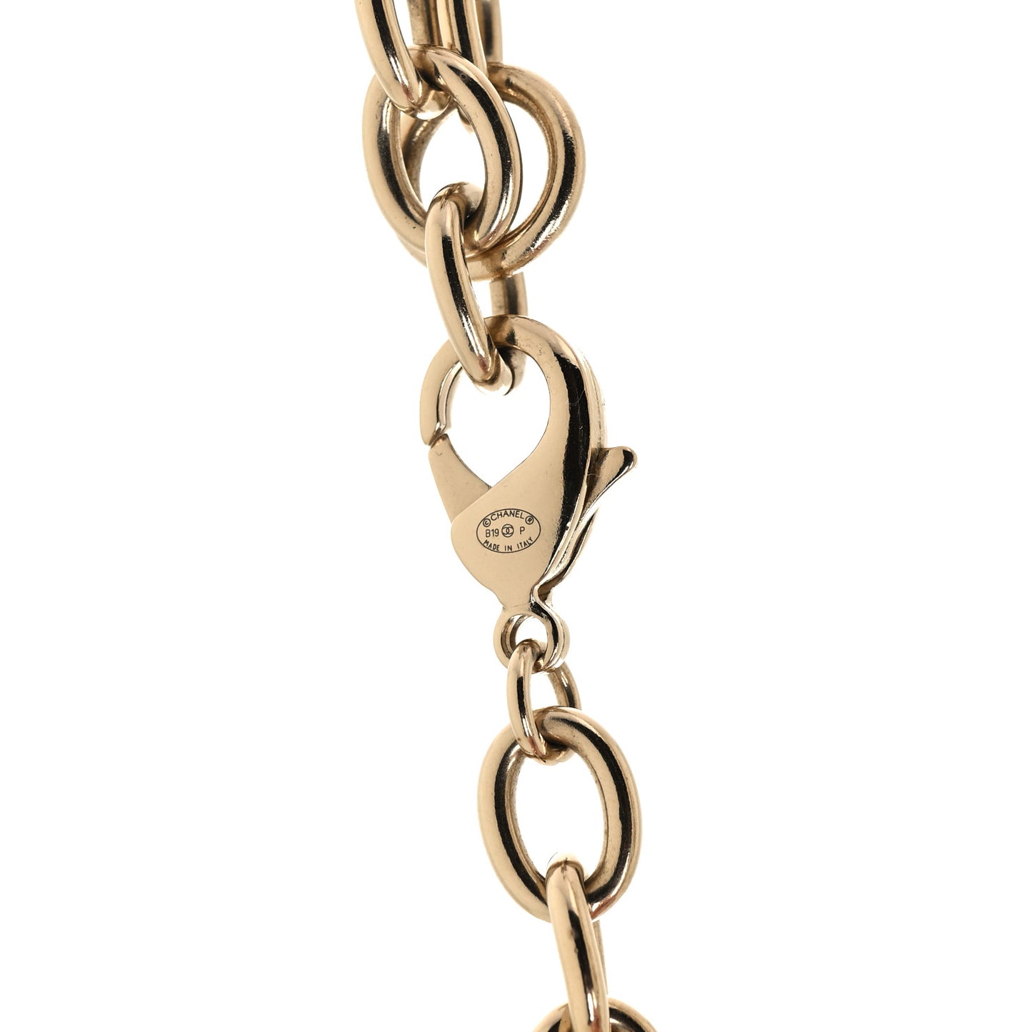 Metal Strass Crystal Chain Logo Belt Gold