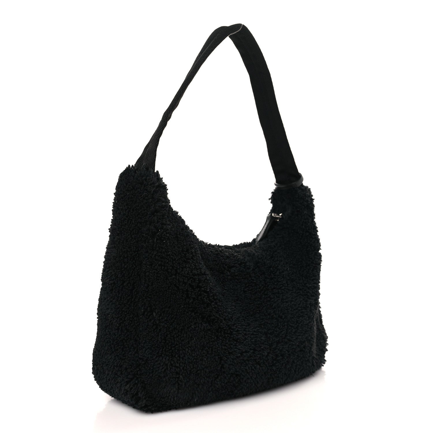 Prada Terry Cloth Mini Re-Edition 2000 Bag Black White 3 of 9