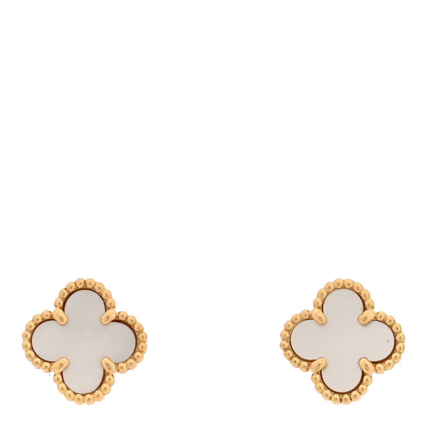 18K Yellow Gold Mother of Pearl Sweet Alhambra Earrings