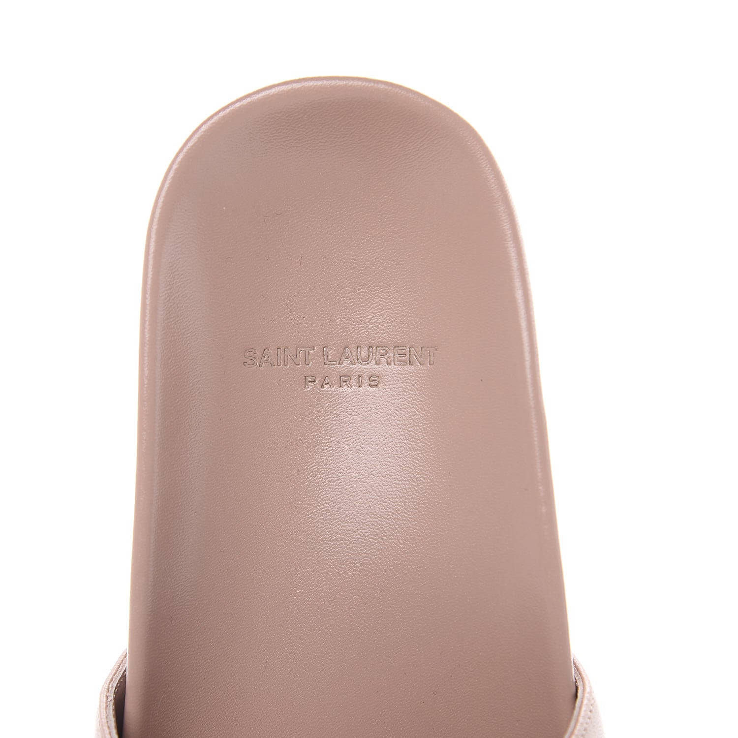 Saint Laurent Nappa Joan Slide Sandals 37.5 Nude 6 of 9
