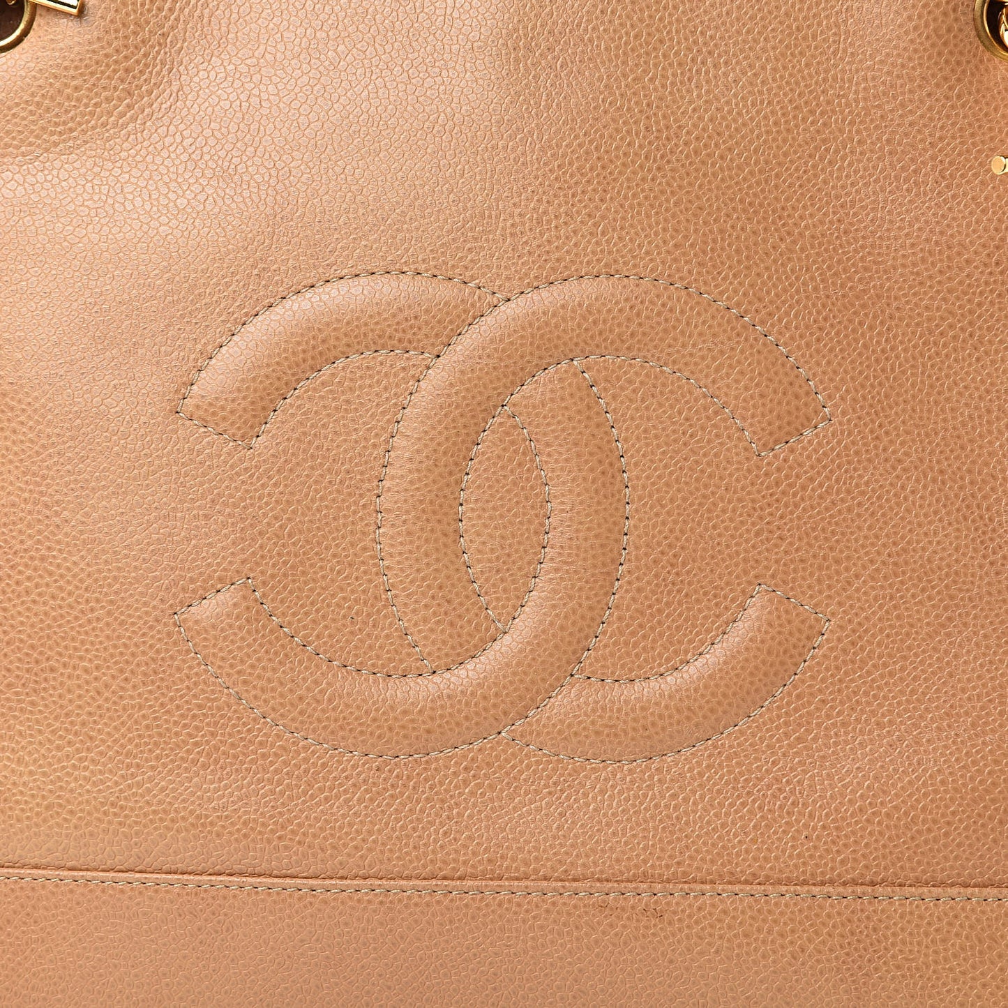 Caviar CC Shoulder Bag Beige