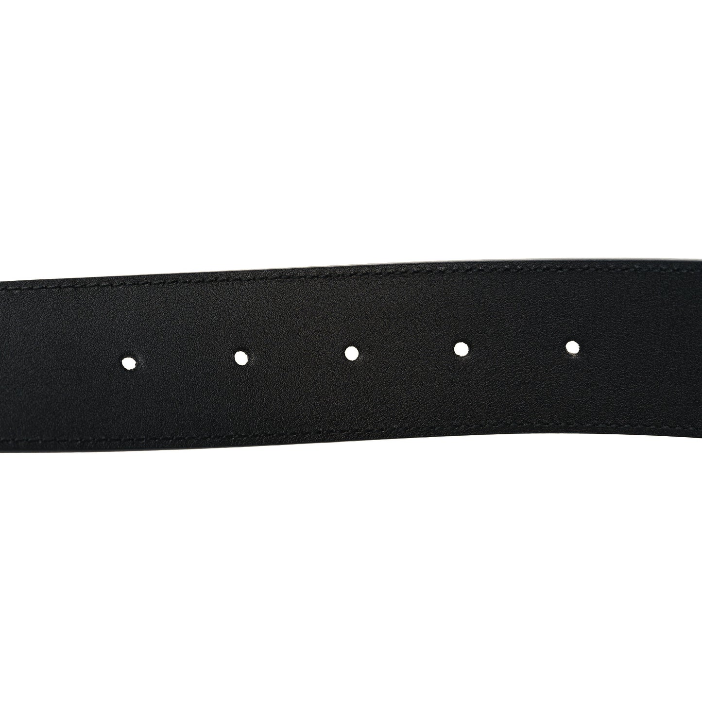 Textured Dollar Calfskin Criss-Cross Double G Memorable Buckle 40mm Belt 85 34 Black